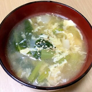 小松菜の中華風スープ　ヘルシーに貧血予防